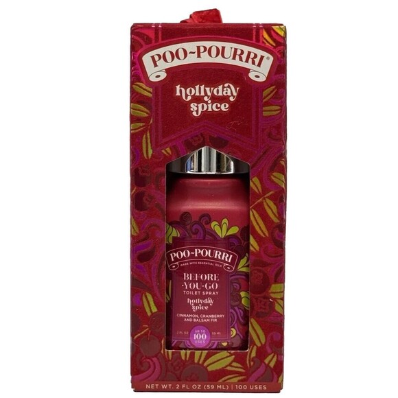 Poo-Pourri Before You Go Toilet Spray Hollyday Spice Odor‎ Eliminator - Picture 1 of 6